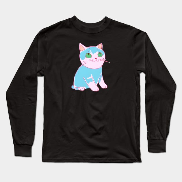 Cute anime cat Long Sleeve T-Shirt by AbstractWorld